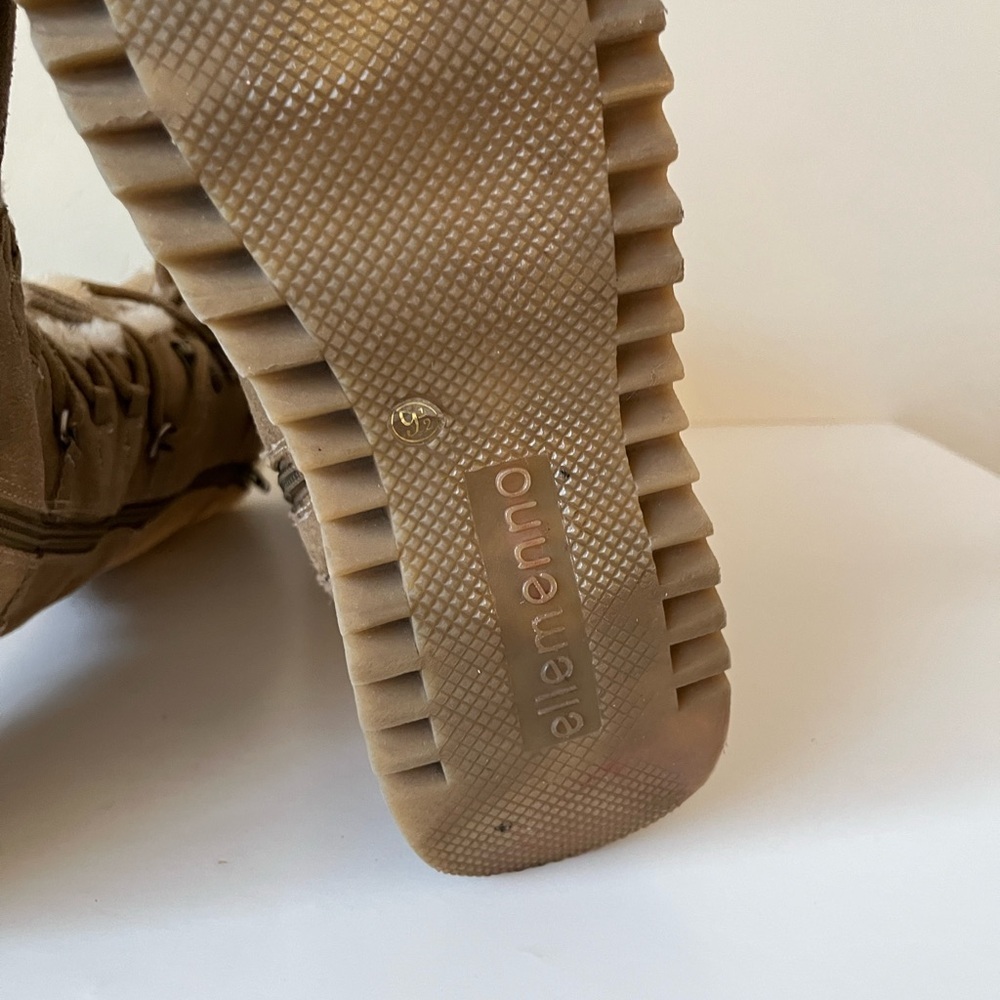 Ellemenno Vintage 90s Y2K Faux Suede Chunky Lugged Sole Snow Bunny Boots 9.5 - Picture 8 of 8